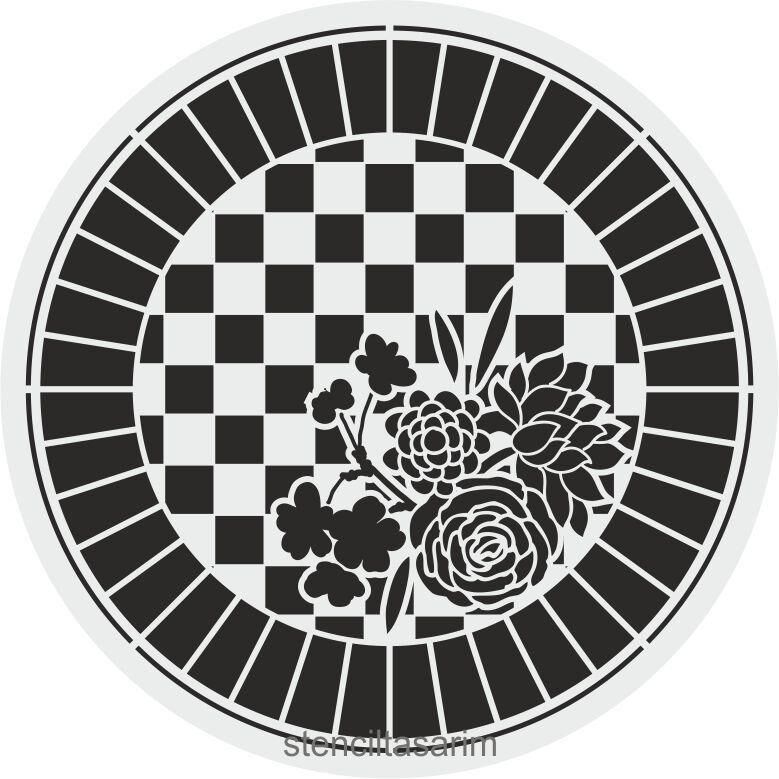 Yuvarlak Desenler Stencil Şablon (30x30) YU-086