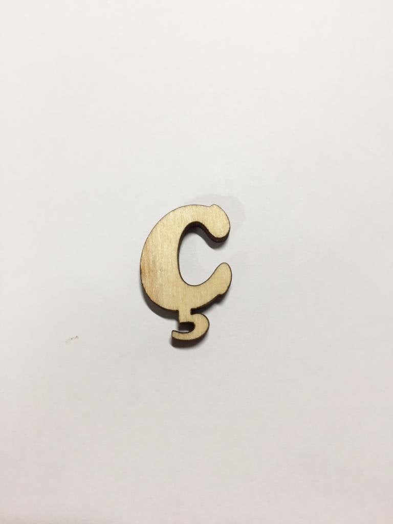 2,5cm Ahşap Harf ve Rakamlar - Ç