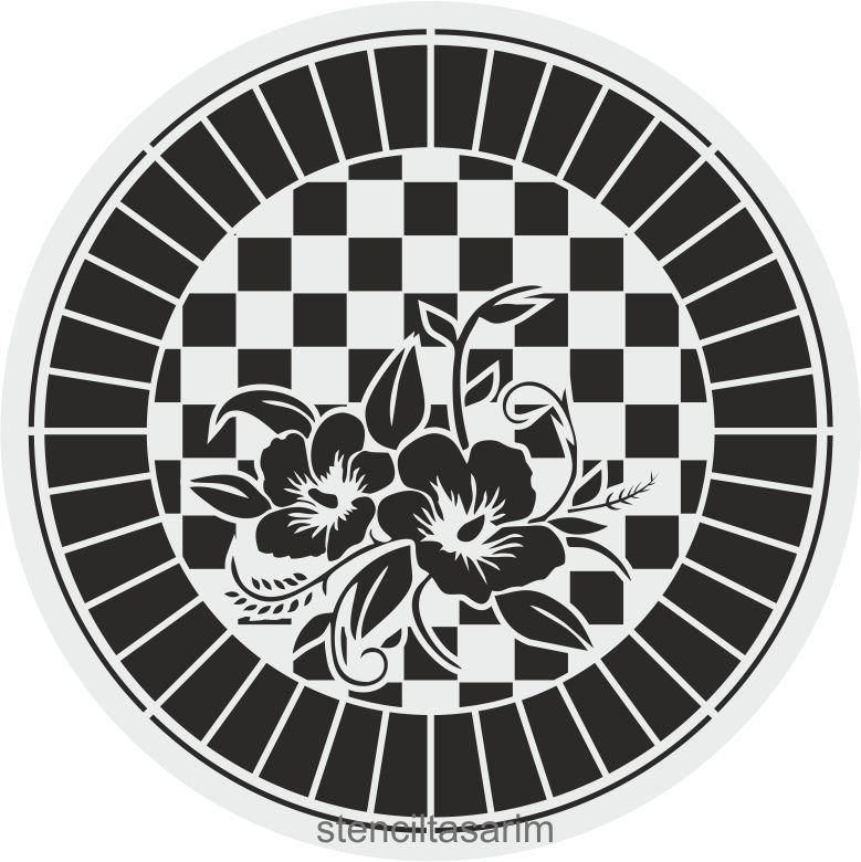 Yuvarlak Desenler Stencil Şablon (30x30) YU-087
