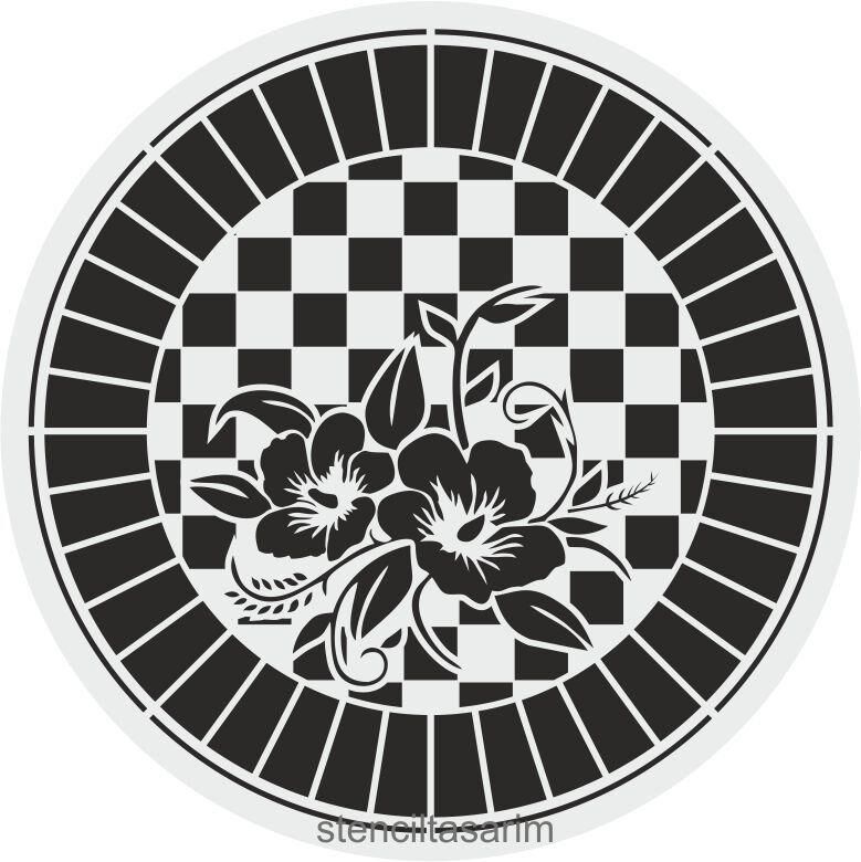 Yuvarlak Desenler Stencil Şablon (30x30) YU-087