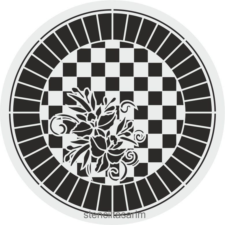 Yuvarlak Desenler Stencil Şablon (30x30) YU-088