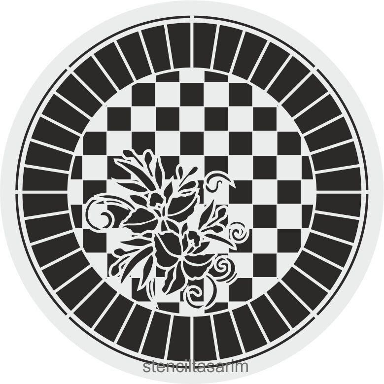 Yuvarlak Desenler Stencil Şablon (30x30) YU-088
