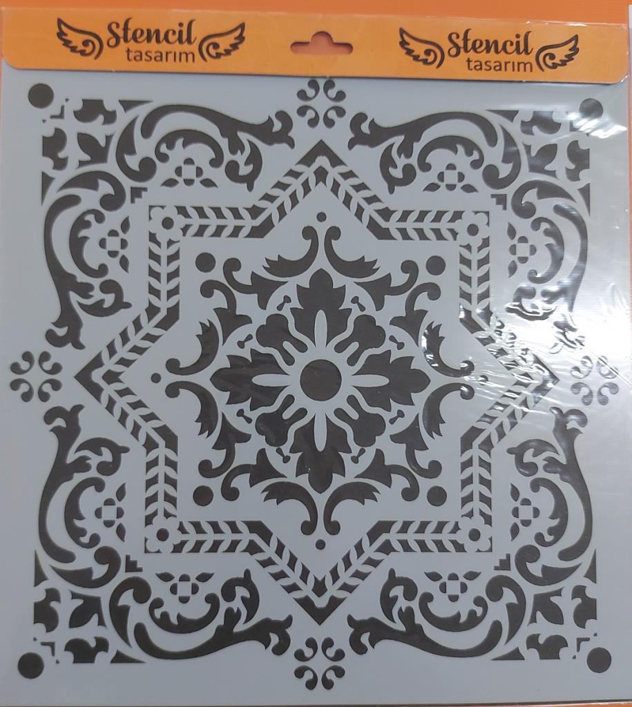 Kare ve Fayans Desenler Stencil Şablon (30x30) KA-051