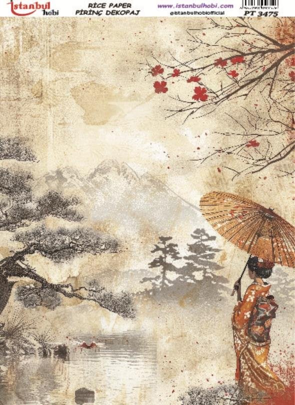 Pirinç Dekopaj Kağıdı 30x42cm PT-3475 Uzak Doğu