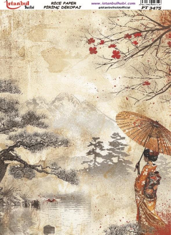 Pirinç Dekopaj Kağıdı 30x42cm PT-3475 Uzak Doğu