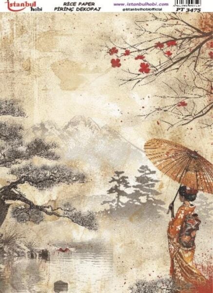 Pirinç Dekopaj Kağıdı 30x42cm PT-3475 Uzak Doğu