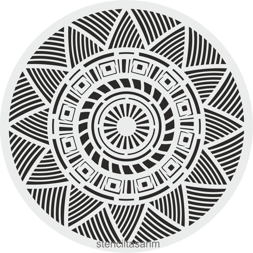 Yuvarlak Desenler Stencil Şablon (25x25) YU-089