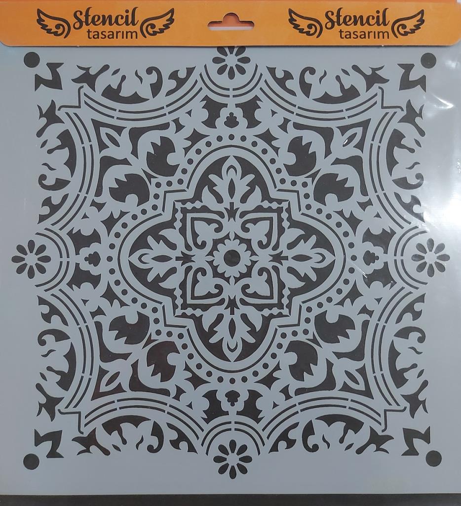 Kare ve Fayans Desenler Stencil Şablon (30x30) KA-013
