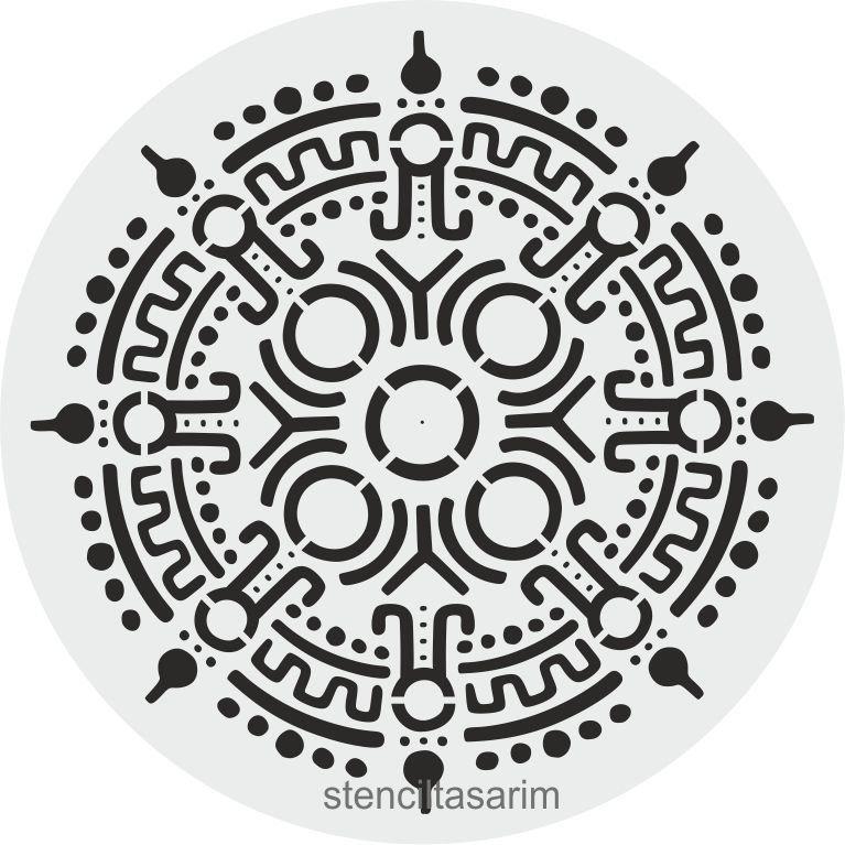 Yuvarlak Desenler Stencil Şablon (25x25) YU-090