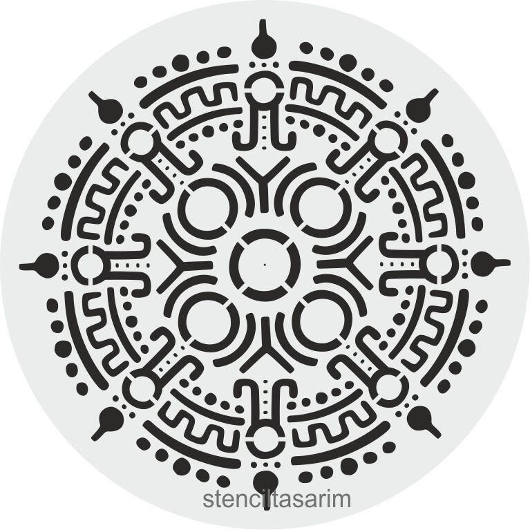 Yuvarlak Desenler Stencil Şablon (25x25) YU-090