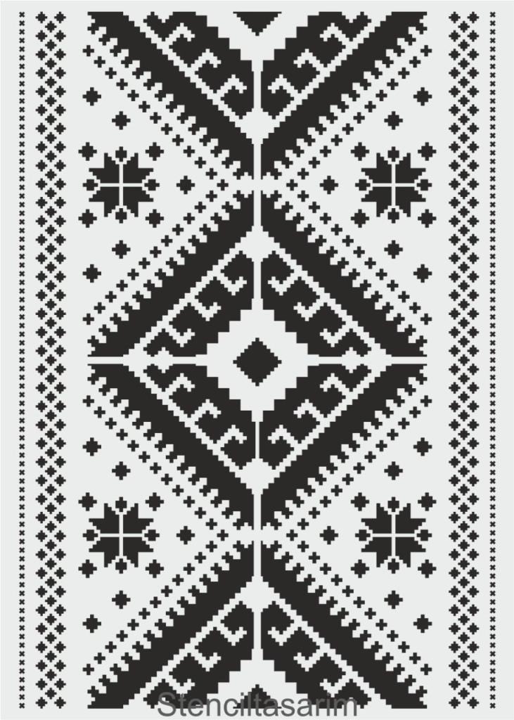 Border Desen Stencil Şablon (35x50) BR-041