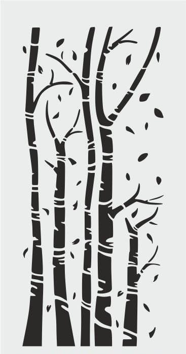 Çiçek Desen Stencil Şablon (20x40) F-096