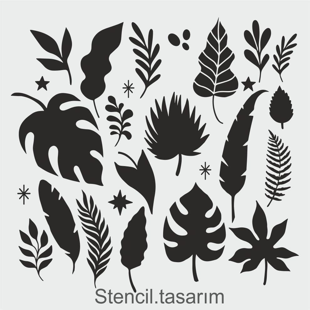 Çiçek Desen Stencil Şablon (25x25) F-149