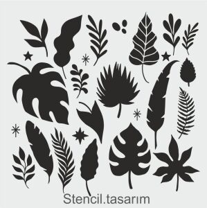 Çiçek Desen Stencil Şablon (25x25) F-149