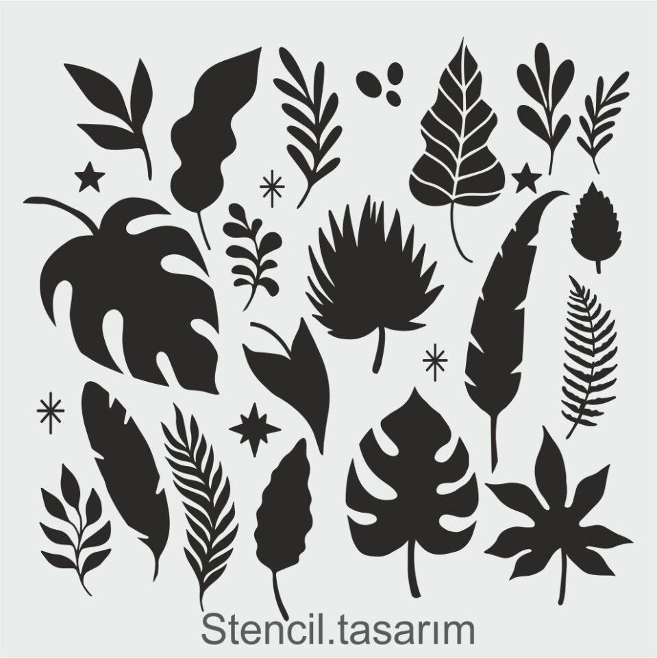 Çiçek Desen Stencil Şablon (25x25) F-149