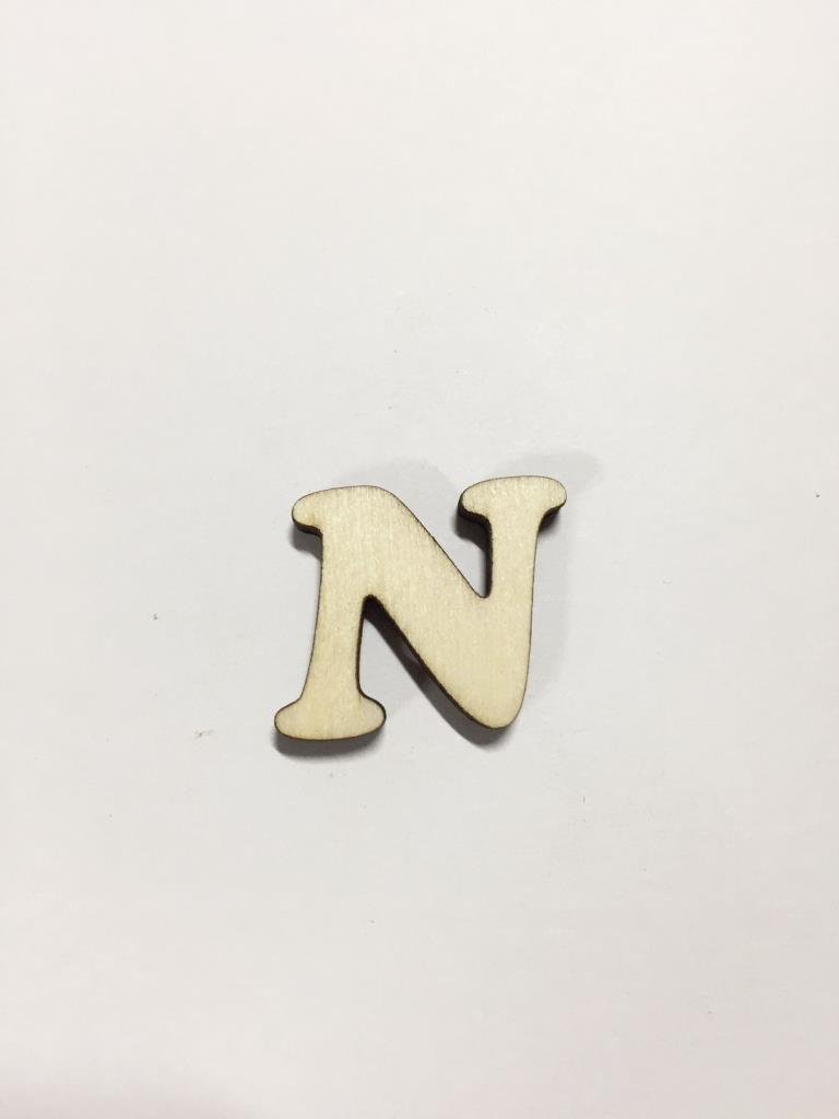 2,5cm Ahşap Harf ve Rakamlar - N