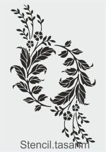 Çiçek Desen Stencil Şablon (21x30) F-151