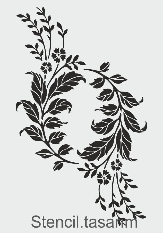 Çiçek Desen Stencil Şablon (21x30) F-151