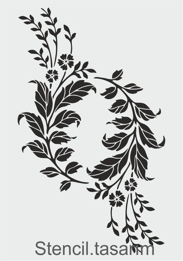 Çiçek Desen Stencil Şablon (25x35) F-151