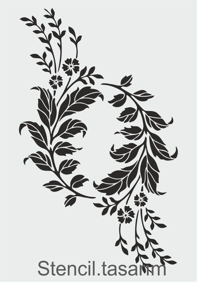 Çiçek Desen Stencil Şablon (25x35) F-151