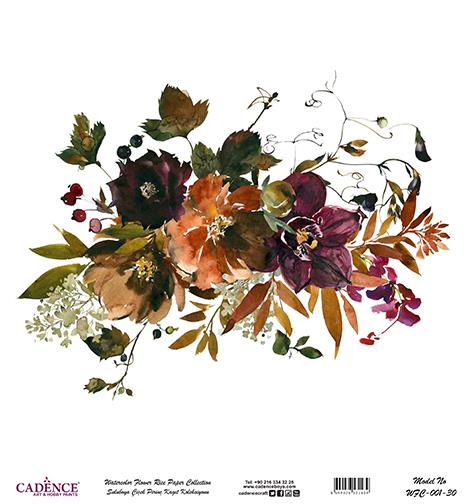 Sulu Boya Çiçek Pirinç Dekopaj Kağıdı - WFC-001