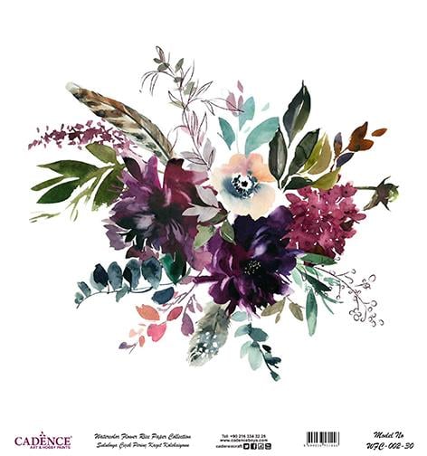 Sulu Boya Çiçek Pirinç Dekopaj Kağıdı - WFC-002