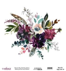 Sulu Boya Çiçek Pirinç Dekopaj Kağıdı - WFC-002