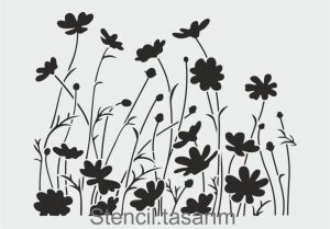 Çiçek Desen Stencil Şablon (25x35) F-152