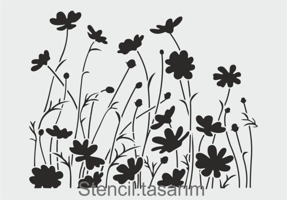 Çiçek Desen Stencil Şablon (25x35) F-152