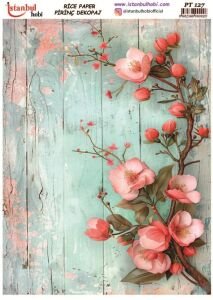 Pirinç Dekopaj Kağıdı 30x42cm PT-127 Çiçekler