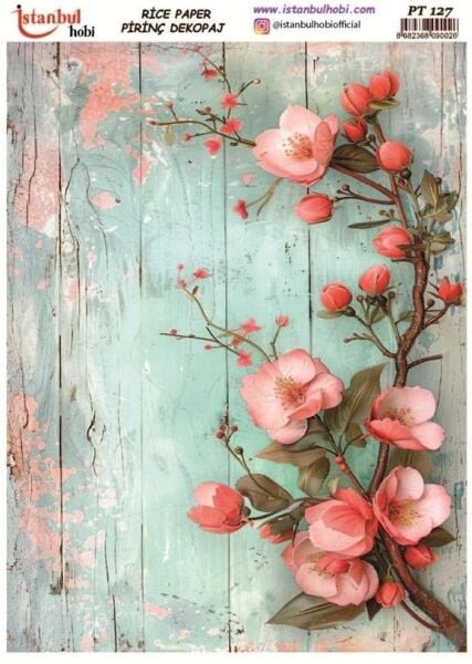 Pirinç Dekopaj Kağıdı 30x42cm PT-127 Çiçekler