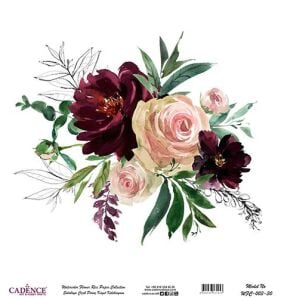 Sulu Boya Çiçek Pirinç Dekopaj Kağıdı - WFC-003