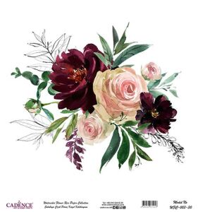 Sulu Boya Çiçek Pirinç Dekopaj Kağıdı - WFC-003