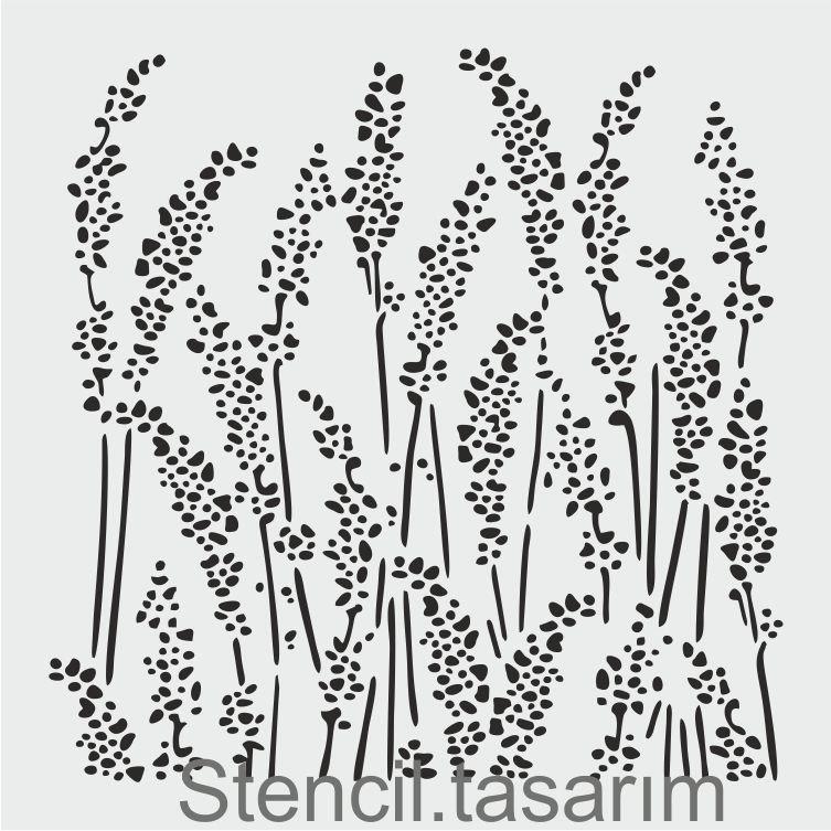 Çiçek Desen Stencil Şablon (25x25) F-153