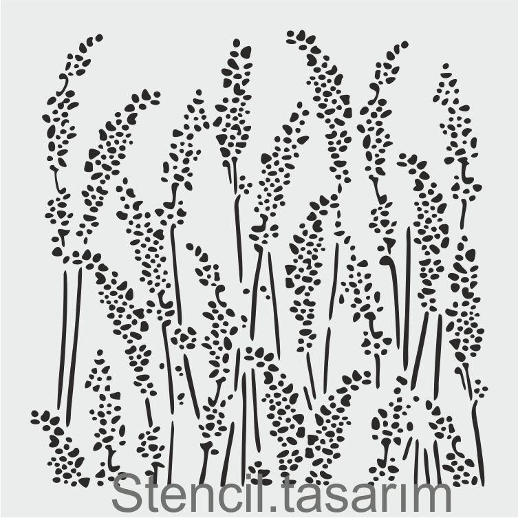 Çiçek Desen Stencil Şablon (25x25) F-153