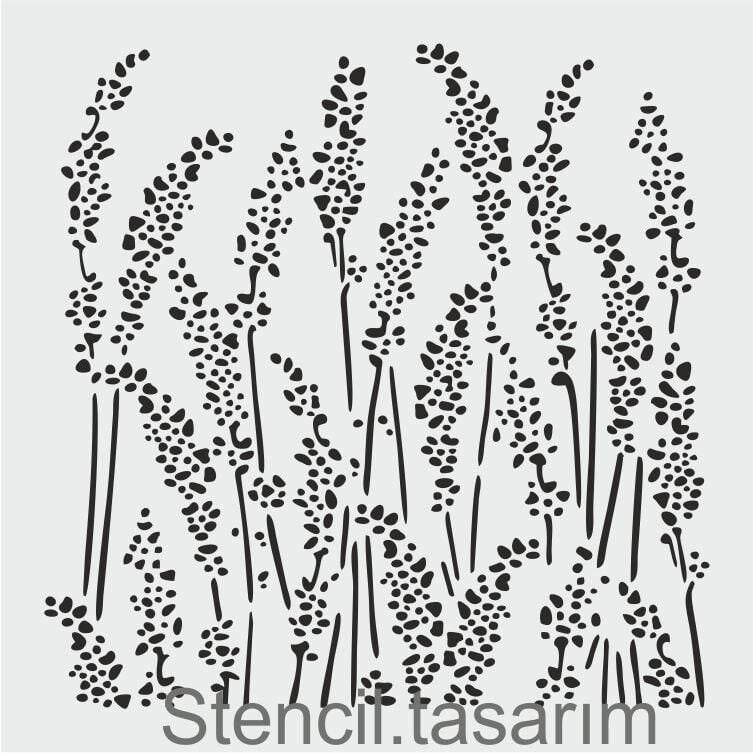 Çiçek Desen Stencil Şablon (25x25) F-153