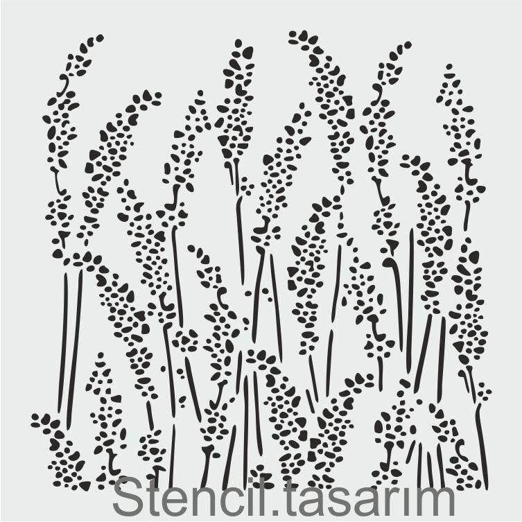Çiçek Desen Stencil Şablon (25x25) F-153