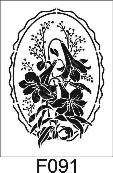 Çiçek Desen Stencil Şablon (25x35) F-091