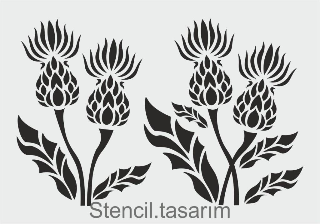 Çiçek Desen Stencil Şablon (21x30) F-154