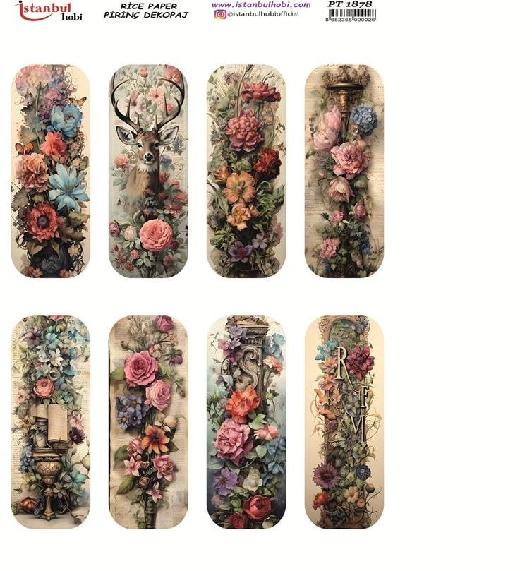 Pirinç Dekopaj Kağıdı 30x42cm PT-1878 Çiçekler