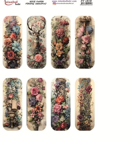 Pirinç Dekopaj Kağıdı 30x42cm PT-1878 Çiçekler