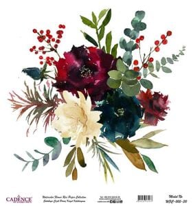 Sulu Boya Çiçek Pirinç Dekopaj Kağıdı - WFC-005