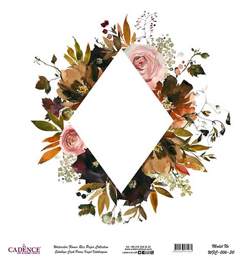 Sulu Boya Çiçek Pirinç Dekopaj Kağıdı - WFC-006