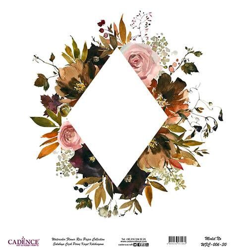 Sulu Boya Çiçek Pirinç Dekopaj Kağıdı - WFC-006