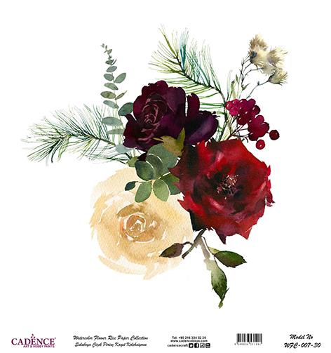 Sulu Boya Çiçek Pirinç Dekopaj Kağıdı - WFC-007