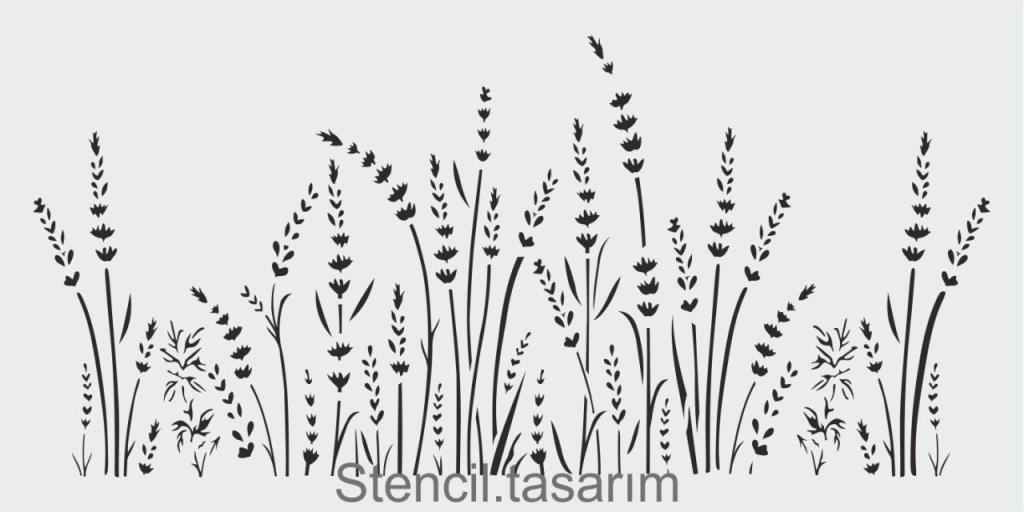 Çiçek Desen Stencil Şablon (20x40) F-156
