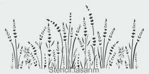 Çiçek Desen Stencil Şablon (20x40) F-156