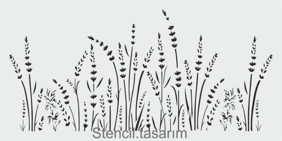 Çiçek Desen Stencil Şablon (20x40) F-156