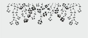 Çiçek Desen Stencil Şablon (20x40) F-157