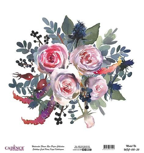 Sulu Boya Çiçek Pirinç Dekopaj Kağıdı - WFC-010